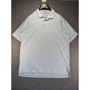 Peter Millar Summer Comfort Men's XXL White Blue Stripes‎ Golf Performance Polo